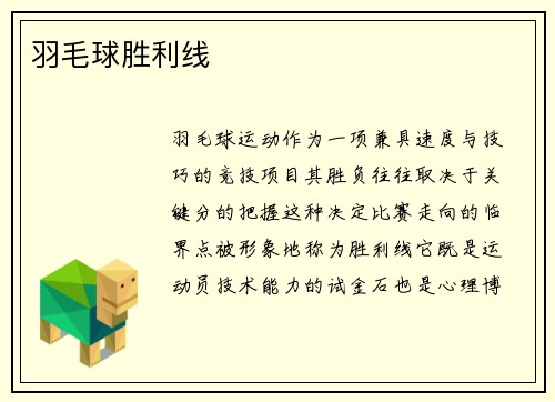 羽毛球胜利线
